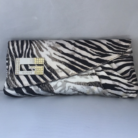 Guess Handbags - Guess Satin Zebra Print Clutch